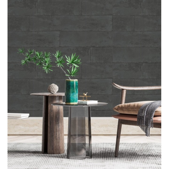 Papel pintado muro de piedra lisa negra - Myrtos 127681