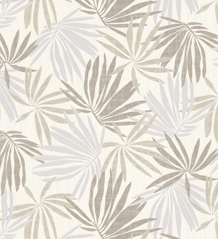 Papel pintado hojas de palma tonos grises - Dayak Palms 127686