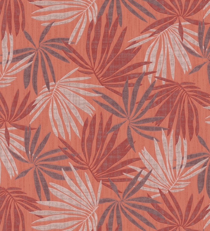 Papel pintado hojas de palma tonos rojos - Dayak Palms 127687