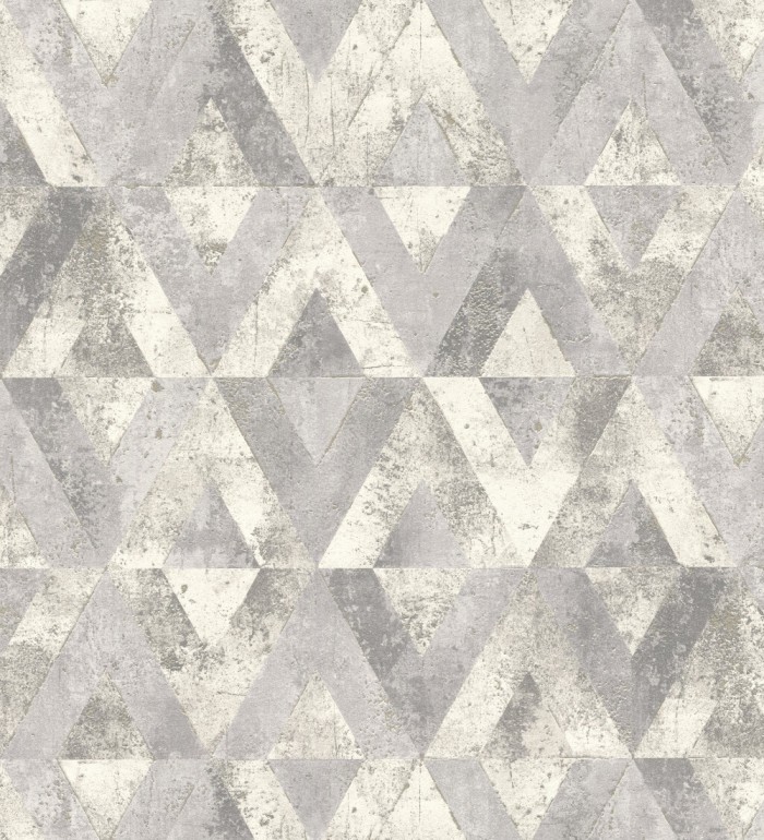 Papel pintado rombos sobre piedra tonos grises - Obelisk 127690