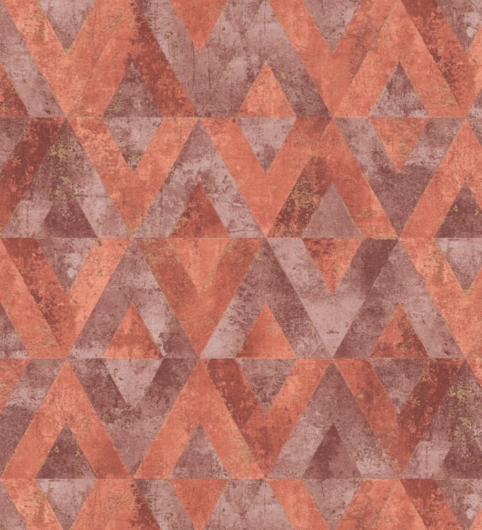 Papel pintado rombos sobre piedra tonos rojizos - Obelisk 127693