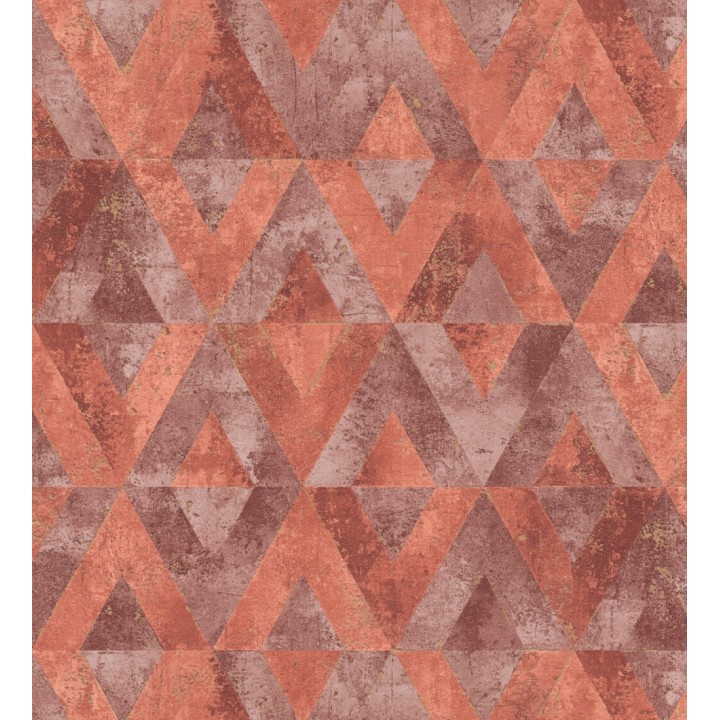 Papel pintado rombos sobre piedra tonos rojizos - Obelisk 127693