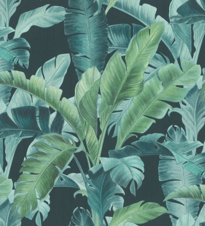 Papel pintado hojas grandes de la jungla estilo tropical - Jungle House 127707