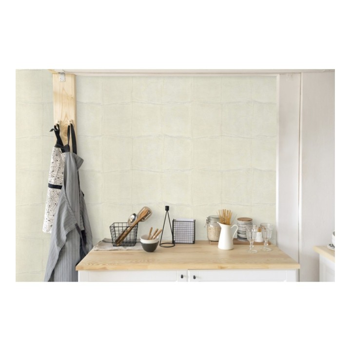 Papel pintado cuadros de piel de caimán africano beige - Chester Factory 127719