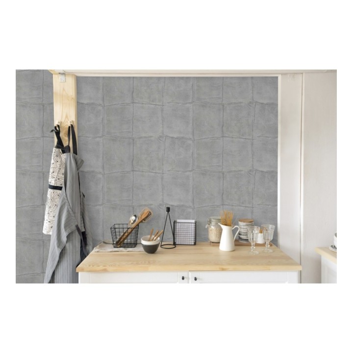 Papel pintado cuadros de piel de caimán africano gris - Chester Factory 127722