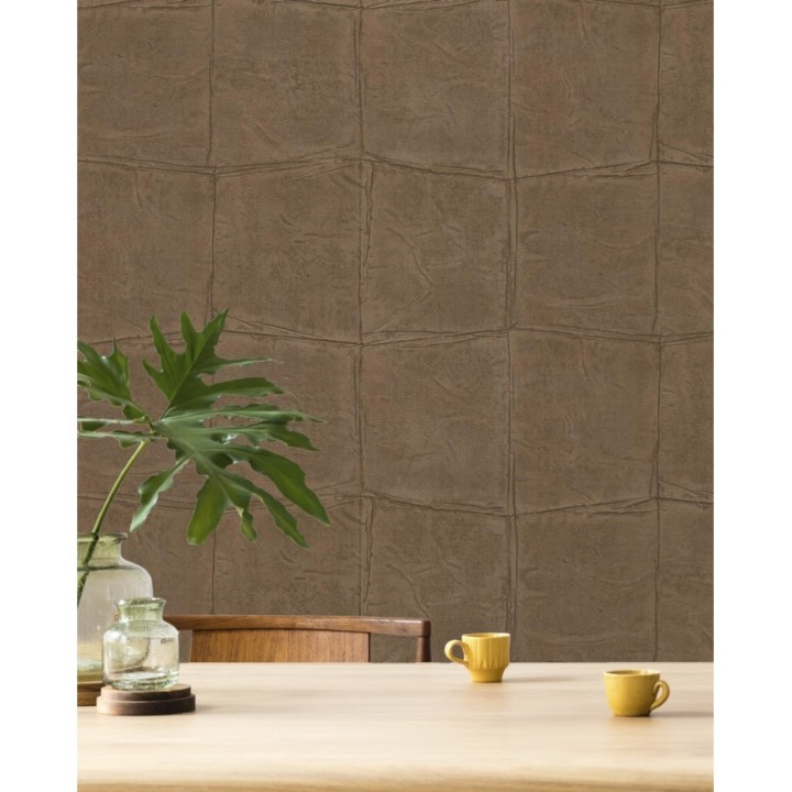 Papel pintado cuadros de piel de caimán africano marrón - Chester Factory 127723