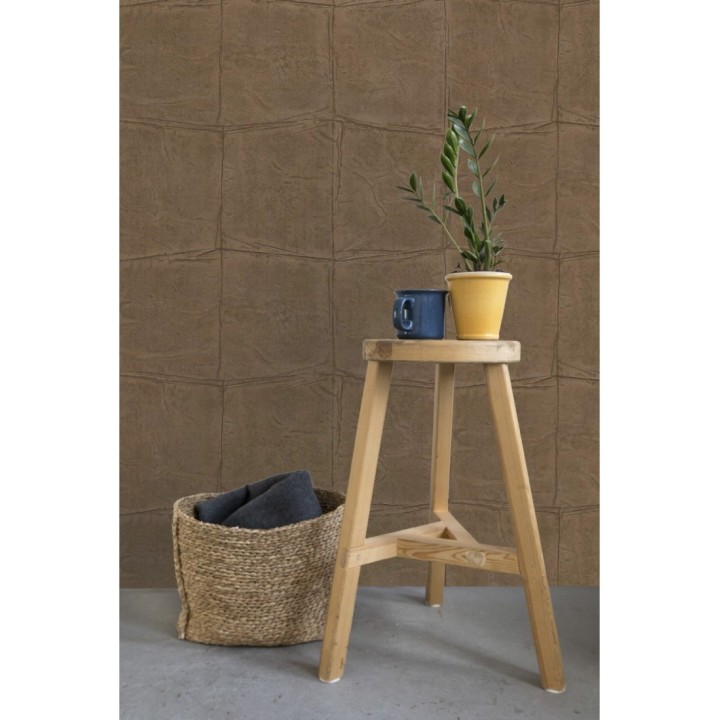 Papel pintado cuadros de piel de caimán africano marrón - Chester Factory 127723