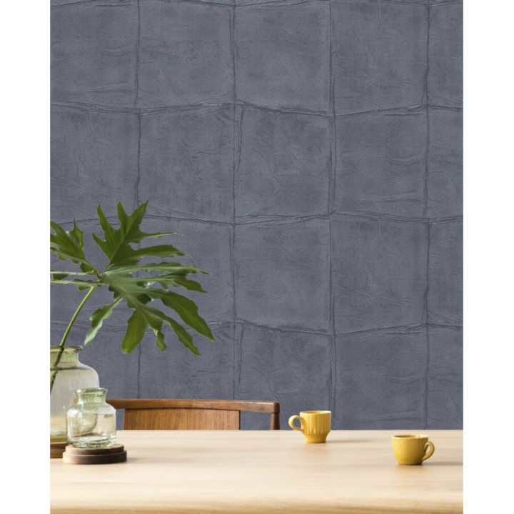 Papel pintado cuadros de piel de caimán africano azul - Chester Factory 127724