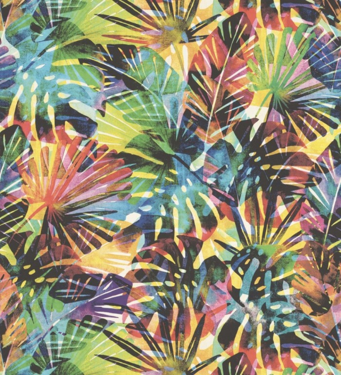 Papel pintado hojas tropicales multicolor - Rainbow Palms 127728