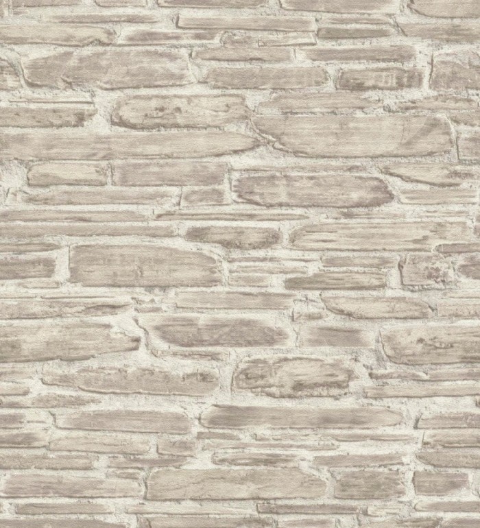 Papel pintado rústico imitación piedra clara - Galway Street 127740