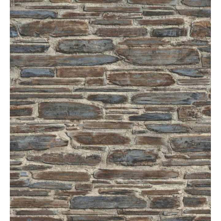 Papel pintado rústico imitación piedra oscura - Galway Street 127741