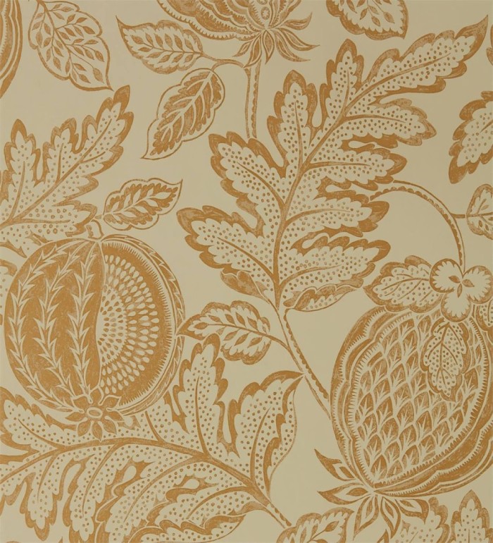 Papel pintado hojas y frutas estilo hindú - Dominican Fruits 127748