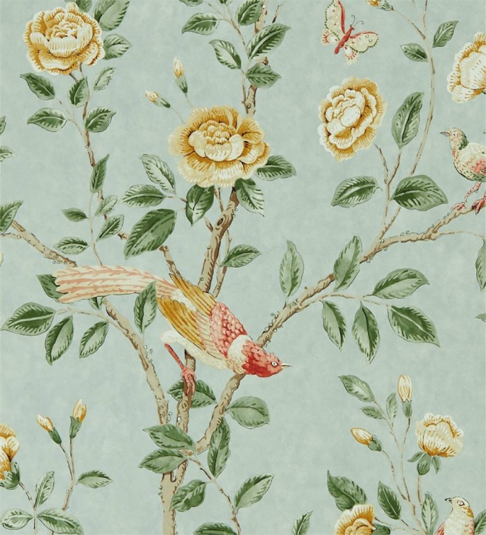 Papel pintado pájaros y flores estilo romántico - Kenshi Garden 127755
