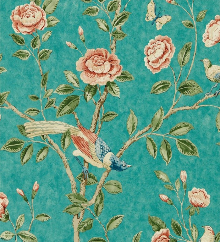 Papel pintado pájaros y flores estilo romántico - Kenshi Garden 127758