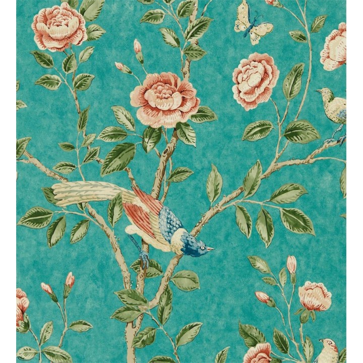 Papel pintado pájaros y flores estilo romántico - Kenshi Garden 127758