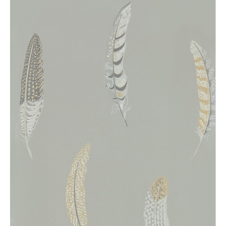 Papel pintado plumas grandes tonos grises y beiges - Haima Feathers 127765