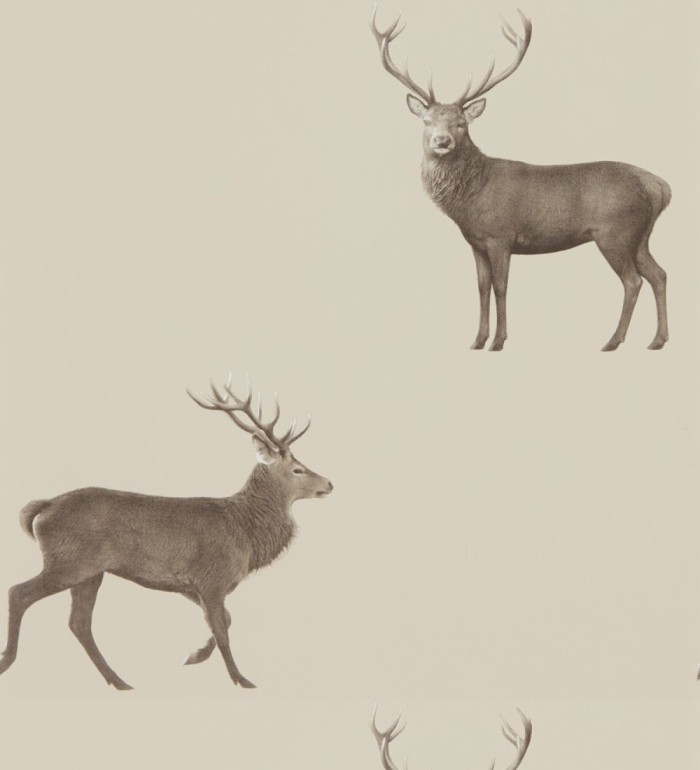 Papel pintado ciervos fondo beige - Canadian Caribou 127772