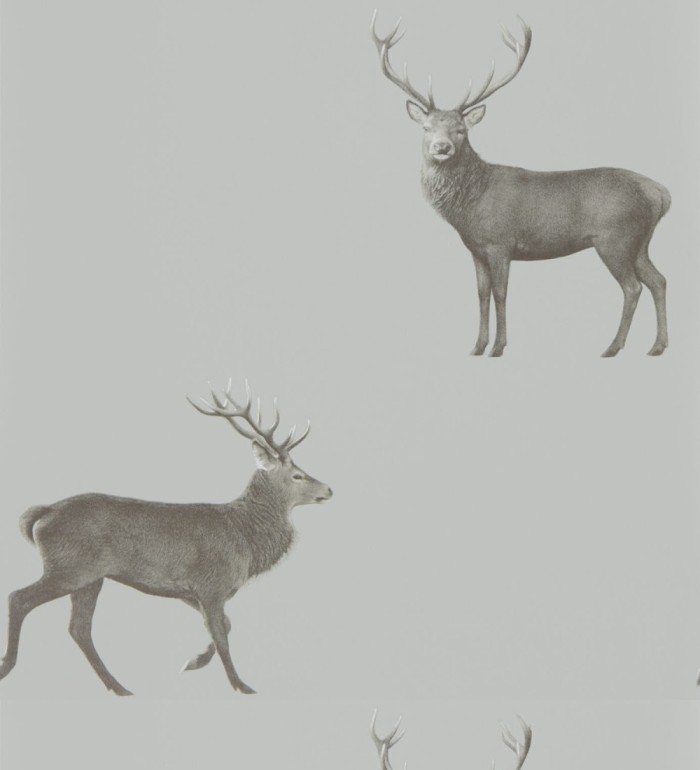 Papel pintado ciervos fondo gris - Canadian Caribou 127773