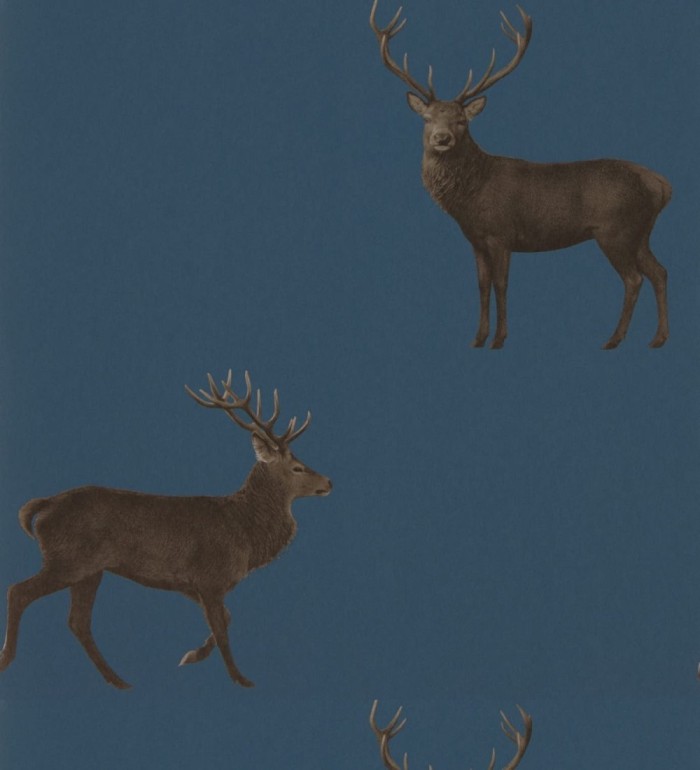 Papel pintado ciervos fondo azul - Canadian Caribou 127774