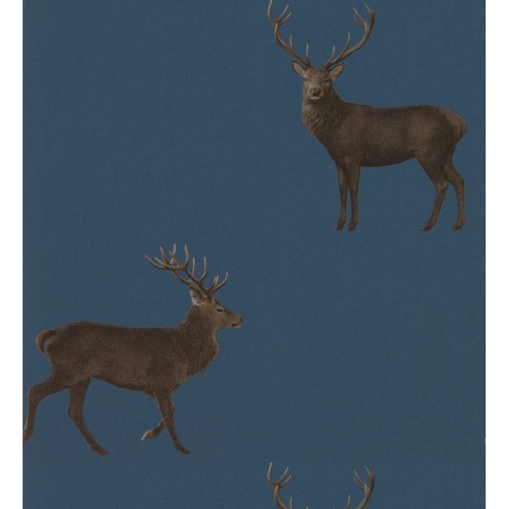 Papel pintado ciervos fondo azul - Canadian Caribou 127774
