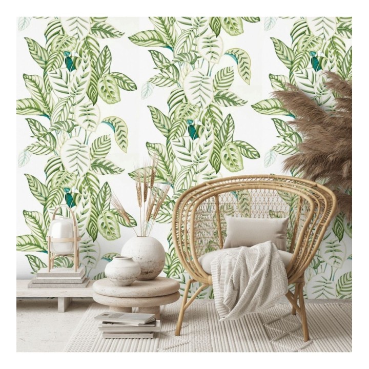 Papel pintado hojas verdes estilo tropical - Palms Resort 127775