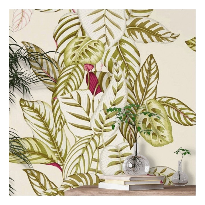 Papel pintado hojas verdes estilo tropical - Palms Resort 127776