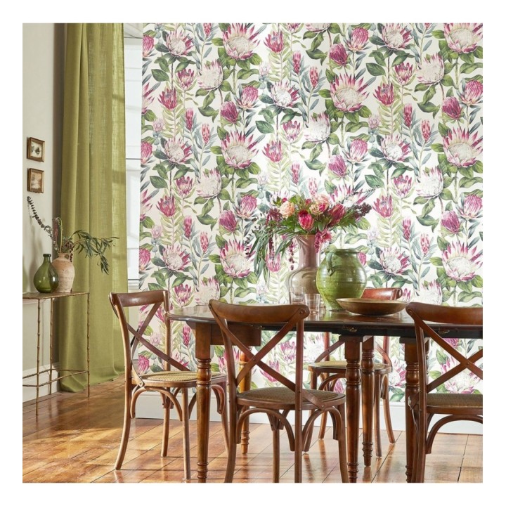 Papel pintado flores grandes colores vivos - Emma Blush 127784