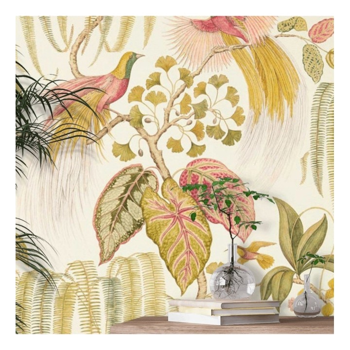 Papel pintado artístico de aves y plantas - Rinko Royal 127787