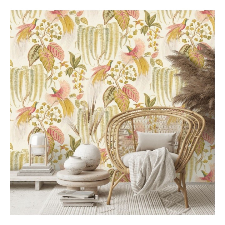 Papel pintado artístico de aves y plantas - Rinko Royal 127787