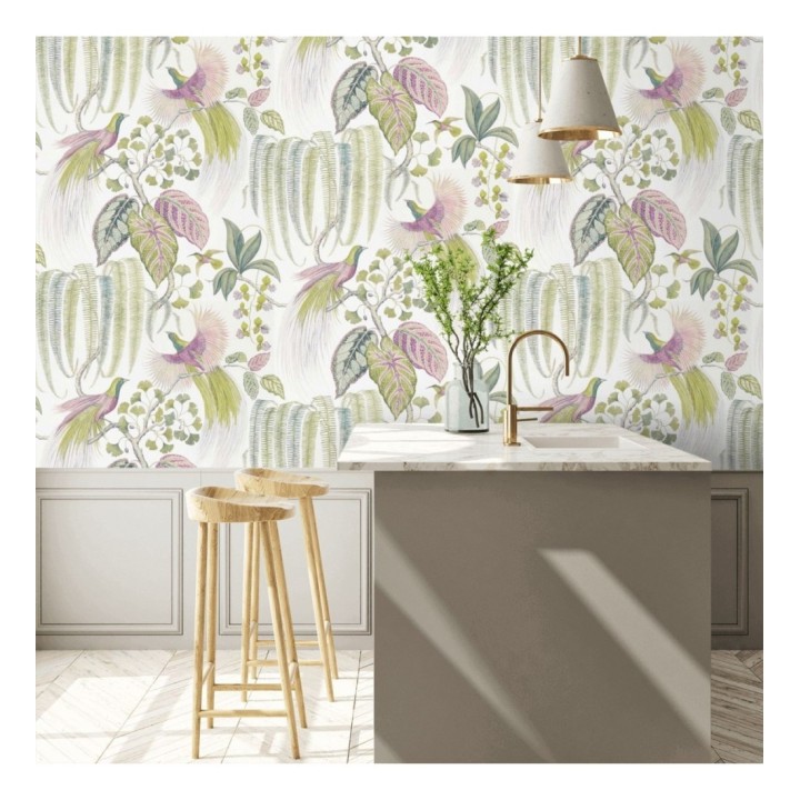 Papel pintado artístico de aves y plantas - Rinko Royal 127788