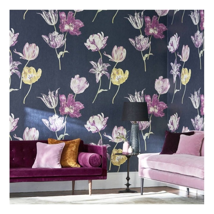 Papel pintado flores artísticas pintadas al óleo - Laila Flowers 127797