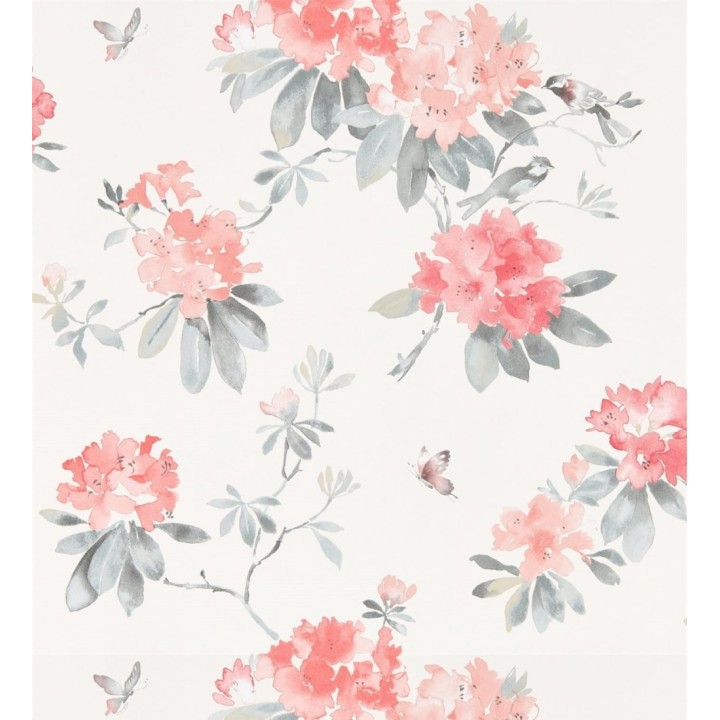 Papel pintado artístico de flores románticas flores tono coral - Esther Abril 127803