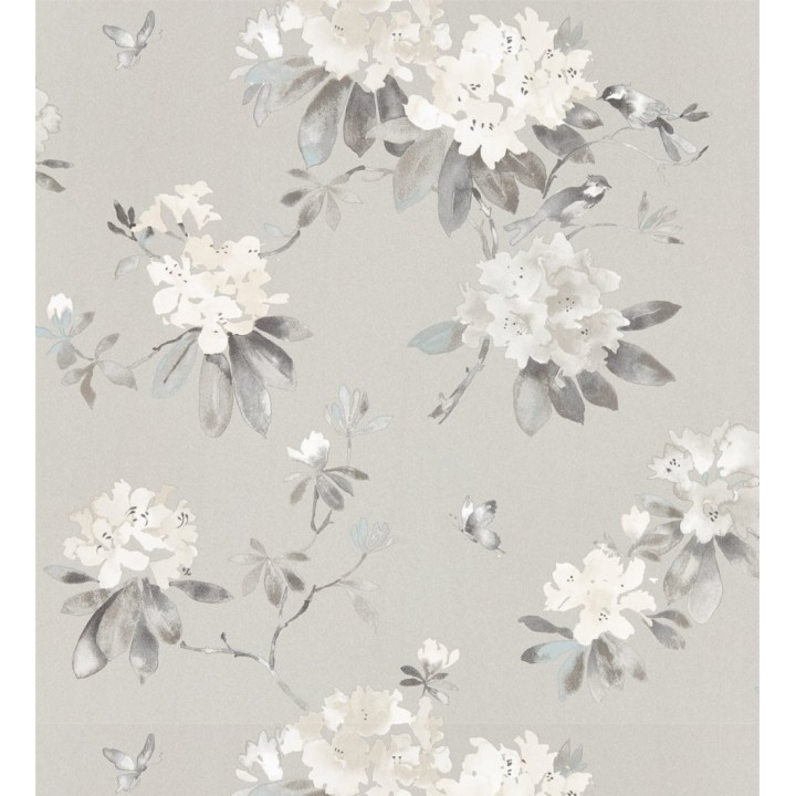 Papel pintado artístico de flores románticas fondo gris - Esther Abril 127804