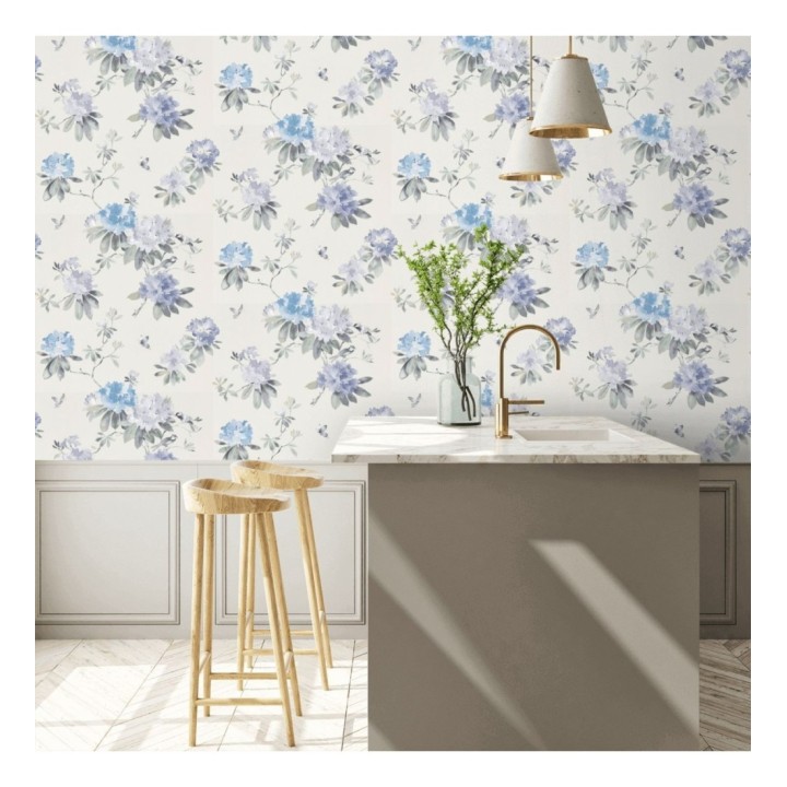 Papel pintado artístico de flores románticas tonos violetas - Esther Abril 127805