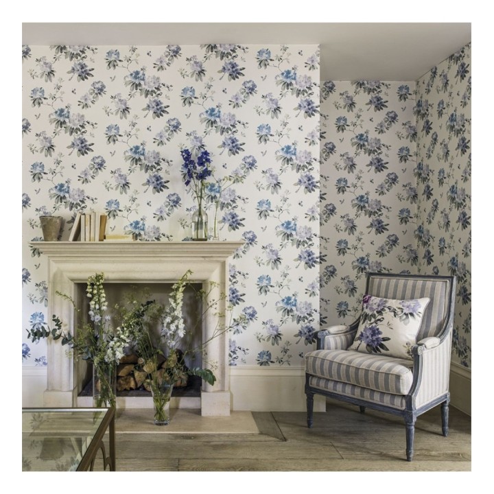 Papel pintado artístico de flores románticas tonos violetas - Esther Abril 127805