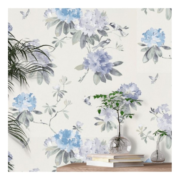 Papel pintado artístico de flores románticas tonos violetas - Esther Abril 127805