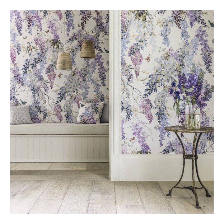 Papel pintado ramilletes de florecillas tonos morados - Paula Spring 127806