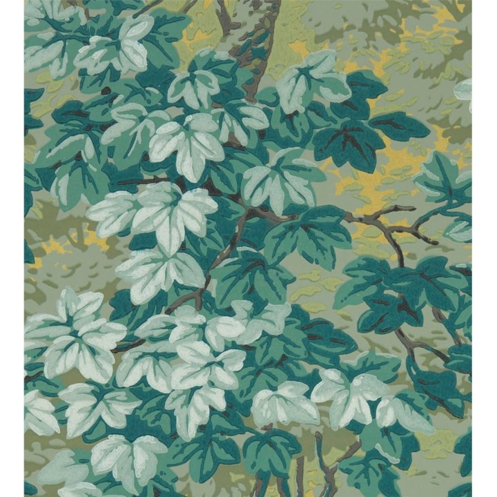 Papel pintado hojas campestres tonos verdes - Evelyn Forest 127809