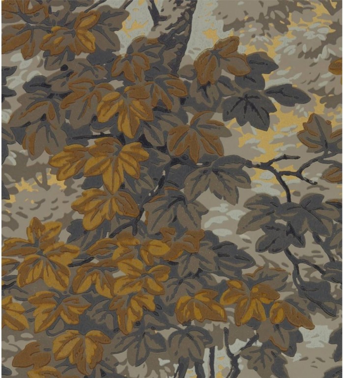 Papel pintado hojas campestres tonos marrones - Evelyn Forest 127810