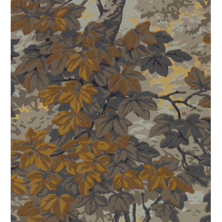 Papel pintado hojas campestres tonos marrones - Evelyn Forest 127810