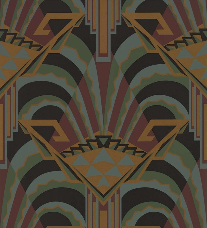 Papel pintado figuras geométricas africanas estilo art decó - Nepal Palace 127814