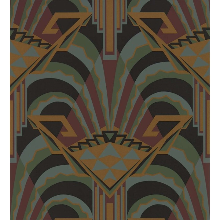 Papel pintado figuras geométricas africanas estilo art decó - Nepal Palace 127814