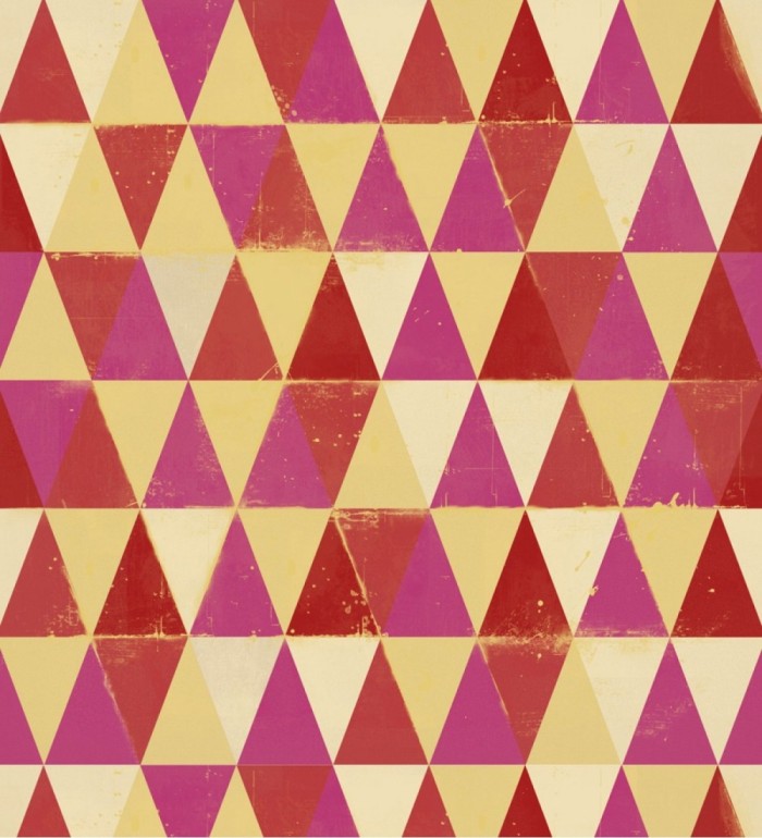 Papel pintado geométrico de triángulos de colores estilo retro - Maslow 127820