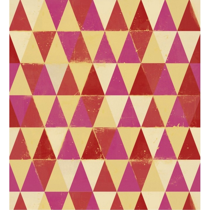 Papel pintado geométrico de triángulos de colores estilo retro - Maslow 127820