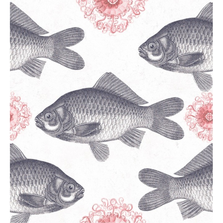 Papel pintado peces grandes en el mar tonos grises - Florin Fish 127822