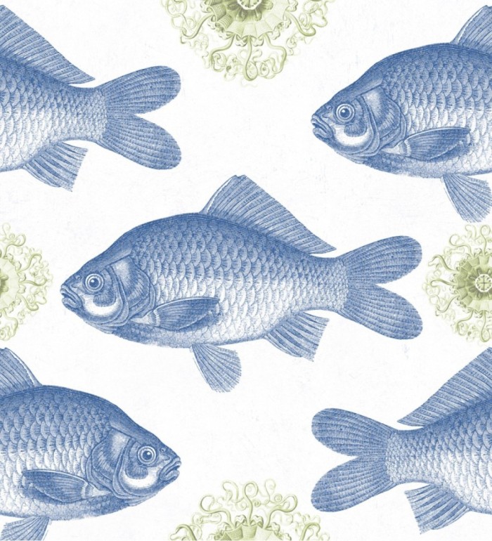 Papel pintado peces grandes en el mar tonos azules - Florin Fish 127823
