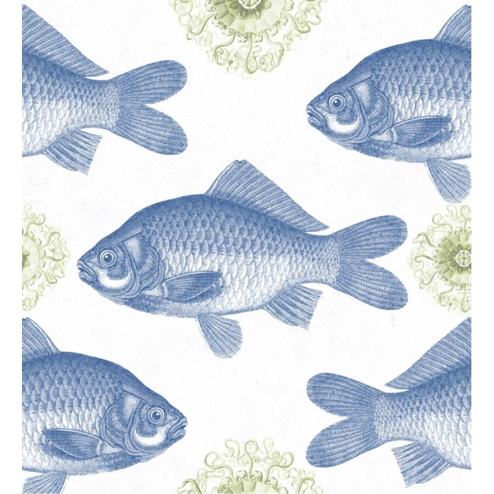 Papel pintado peces grandes en el mar tonos azules - Florin Fish 127823