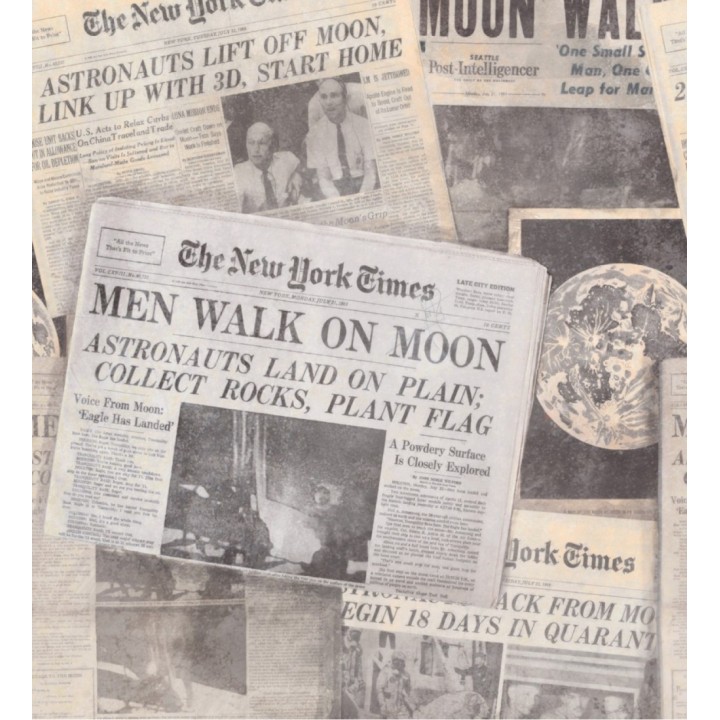 Papel pintado periódicos antiguos estilo vintage - Space News 127829