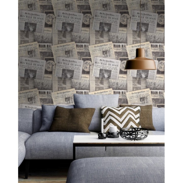 Papel pintado periódicos antiguos estilo vintage - Space News 127829