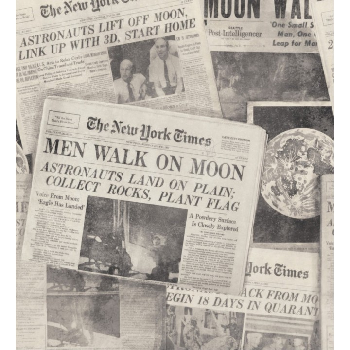 Papel pintado periódicos antiguos estilo vintage - Space News 127830